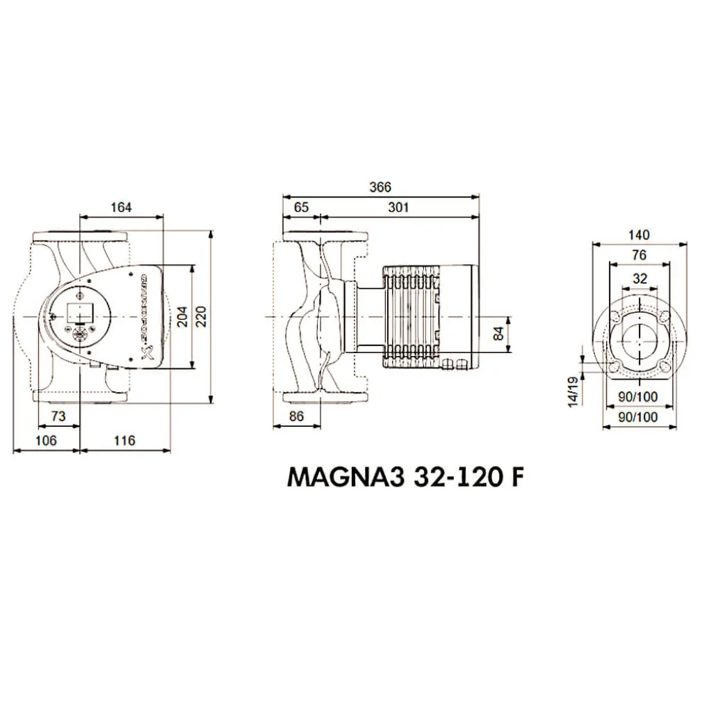 Циркуляционный насос Grundfos MAGNA3 32-120 F 220 (97924259)- Фото 3